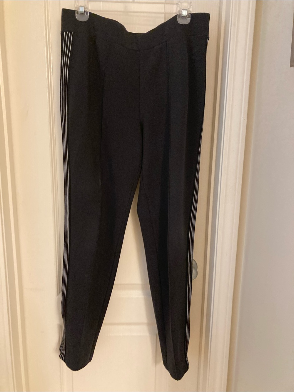 Black Pants with Side Stripes